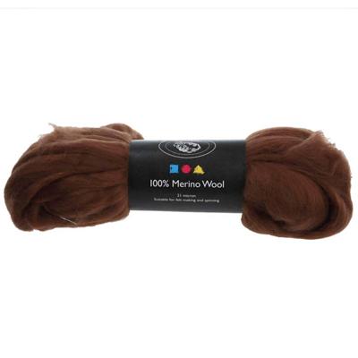 Creativ Company Merino wol, dikte 21 my, bruin, 100 gr/ 1 doos