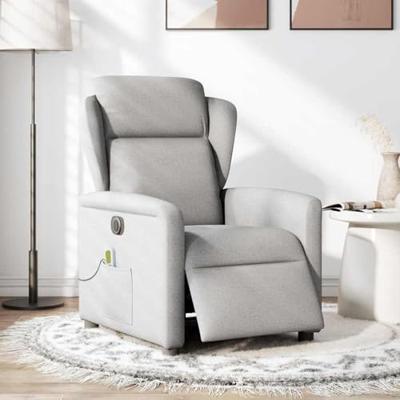 Massagestoel elektrisch verstelbaar stof wolk grijs