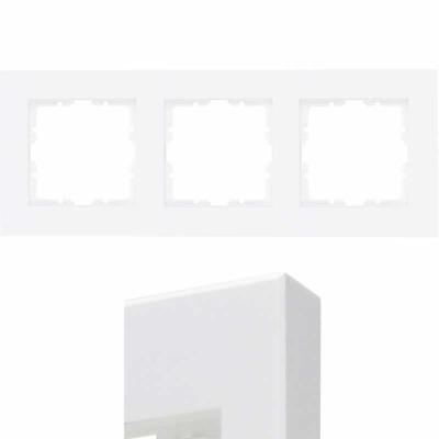 HK07 Pure - Afdekraam 3-voudig, zowel verticaal als horizontaal te plaatsen,glanzend wit RAL9010