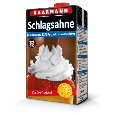 Naarmann slagroom met suiker 32% pak met schroefdop (1 liter)