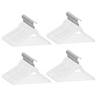 100-delige Kledinghangerset anti-slip hardhout wit - thumbnail
