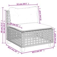 6-delige Loungeset met kussens poly rattan zwart - thumbnail
