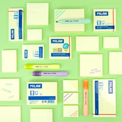 Zelfklevende briefjes Milan Geel Wit 76 x 76 mm (10 Stuks)