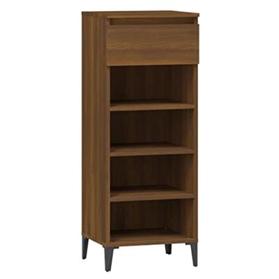 VidaXL Schoenenrek 40x36x105 cm bewerkt hout bruin eikenkleur VidaXL Schoenenrek 40x36x105 cm bewerkt hout bruin eikenkleur