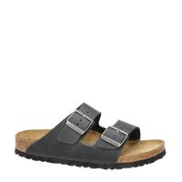 Birkenstock Arizona nubuck slippers zwart - thumbnail