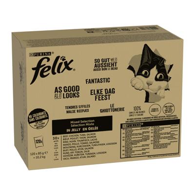 FELIX MIXED SELECTION IN GELEI RUND / KIP / TONIJN / ZALM FELIX MIXED SELECTION IN GELEI RUND / KIP / TONIJN / ZALM