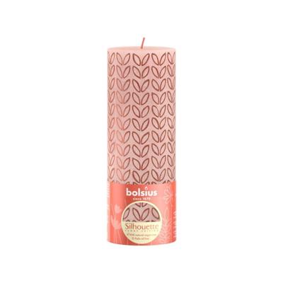 Bolsius Rustieke Stompkaars 19x6,8 cm Misty Pink met Print