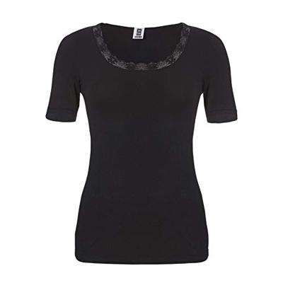 Dames thermo shirt korte mouw - Kant - Warm thermo ondergoed dames - Diepe hals
