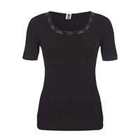 Dames thermo shirt korte mouw - Kant - Warm thermo ondergoed dames - Diepe hals - thumbnail