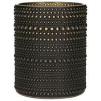 Theelichth rond Nelle M zwart/goud - thumbnail