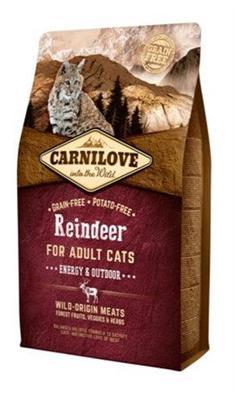 CARNILOVE Cat Energy & Outdoor Reindeer - droog kattenvoer - 2kg