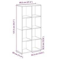 Kamerscherm / boekenkast 69,5x29x137,5 cm hout artisanaal eiken - thumbnail