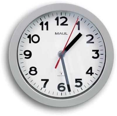 Wandklok MAUL Step RC Ø20x5cm kunststof zilver/wit