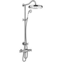 Regendoucheset Tres Clasic Thermostatische Opbouw Incl. Handdouche Doucheslang 170 cm Chroom - thumbnail