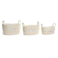 Basket spelset DKD Home Decor Natuurlijk Lichtbruin Natuurlijke Vezel Boho 34 x 23 x 20 cm 3 Onderdelen - thumbnail