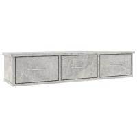 VidaXL Wandschap met lades 88x26x18,5 cm bewerkt hout betongrijs - thumbnail