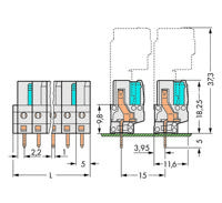 WAGO 722-135 Female behuizing (board) 722 Totaal aantal polen: 5 Rastermaat: 5 mm Inhoud: 100 stuk(s) - thumbnail