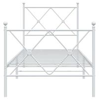 Bedframe met hoofd- en voeteneinde metaal wit 75x190 cm - thumbnail
