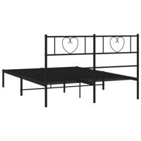 Bedframe met hoofdbord metaal zwart 120x200 cm - thumbnail