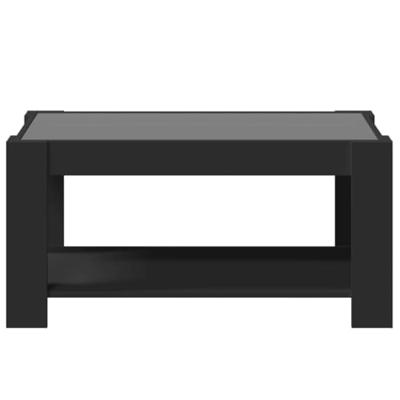 Salontafel met LED 93x53x45 cm bewerkt hout zwart