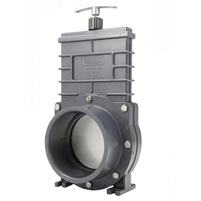 Valterra PVC Schuifkraan 90mm - RVS Schuif, Duurzaam, Voor Vijvers/Zwembaden - Eenvoudig te Installeren