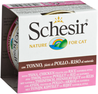 SCHESIR in cooking water Tuna with chicken and rice - nat kattenvoer - 85 g - thumbnail