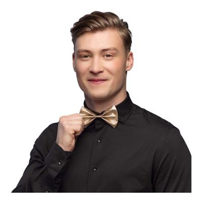 Vlinderstrik glitter goud