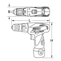 KS Tools 515.3536 Accu-boor-schroevendraaier, 24Nm, 1.870 omw/min 10,8V, met 2 accus en 1 oplader - thumbnail