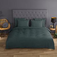 Zavelo Effen Dekbedovertrek Donker Groen-Lits-jumeaux (240 x 200/220 cm) - thumbnail