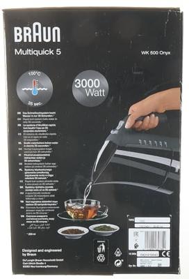 Waterkoker met ledverlichting Braun 533631 1,7 L Zwart Plastic 3000 W 1,7 L