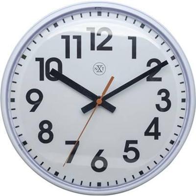 NeXtime NX-7308WI Wandklok NXT Diam. 26cm Kunststof Wit, Witte Wijzerplaat NeXtime NX-7308WI Wandklok NXT Diam. 26cm Kunststof Wit, Witte Wijzerplaat