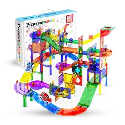 Selecta Picassotiles marble run and race track - magnetische bouwtegels - 108dlg.
