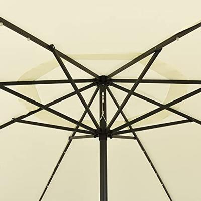 VidaXL Parasol met led-verlichting 400 cm zandkleurig
