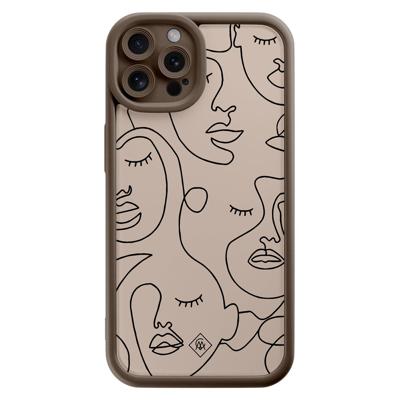 iPhone 12 Pro bruine case - Abstract faces iPhone 12 Pro bruine case - Abstract faces
