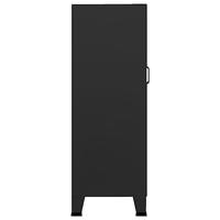 Opbergkast industrieel 70x40x115 cm metaal zwart - thumbnail