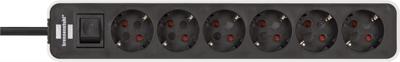 Brennenstuhl ecolor stekkerdoos 6-voudig wit/zwart 1,5m h05vv-f 3g1,5 - 1153260020