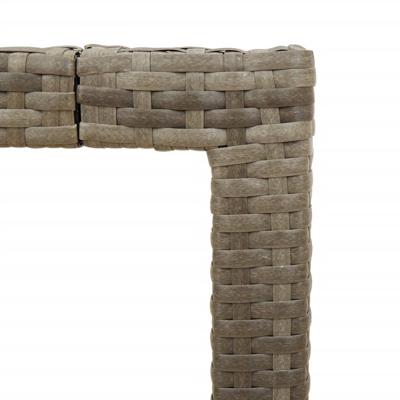Tuintafel met glazen blad 90x90x75 cm poly rattan grijs - thumbnail