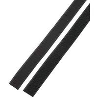Basetech STD-LH25/1M Klittenband Om vast te plakken Haak- en lusdeel (l x b) 1000 mm x 25 mm Zwart 1 paar - thumbnail