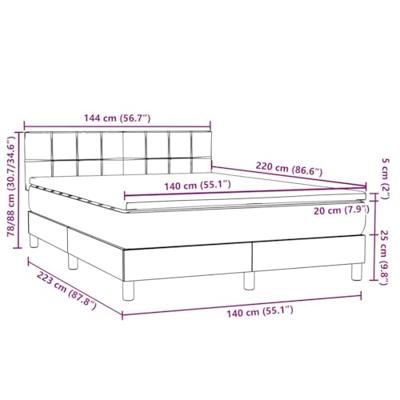 Boxspring met matras fluweel roze 140x220 cm