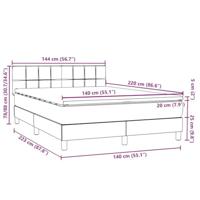 Boxspring met matras fluweel roze 140x220 cm - thumbnail