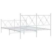 Bedframe met hoofd- en voeteneinde metaal wit 140x190 cm - thumbnail