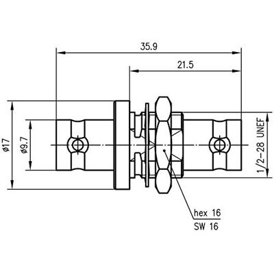 Telegärtner 100027522 100027522 BNC-doorvoering BNC-bus - BNC-bus 1 stuk(s)