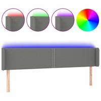 Hoofdbord LED 163x16x78/88 cm stof donkergrijs - thumbnail