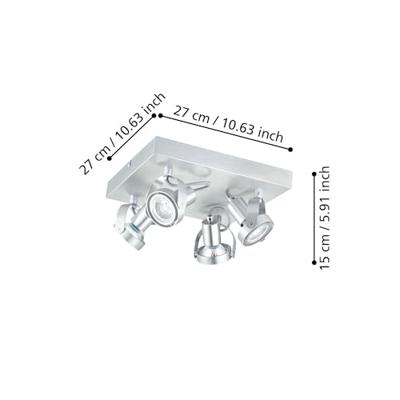 Eglo Vierkante plafondlampNovorio geborsteld metaal - 94645