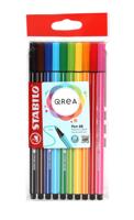 Viltstift stabilo pen 68/10 qrea m 10st ass - thumbnail