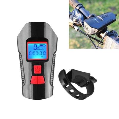 350LM USB Charging waterdichte snap-on fiets koplamp met speaker & stopwatch functie (rood)