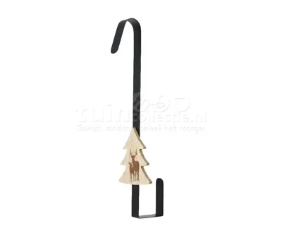 Kranshanger Metaal Kerstboom Zwart 38cm