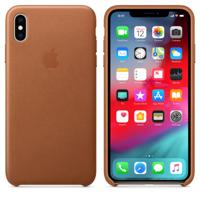 Achterzijde behuizing voor mobiele telefoon - leer - lederbruin - voor iPhone XS Max - thumbnail