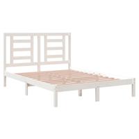 Bedframe zonder matras massief grenenhout wit 140x190 cm - thumbnail