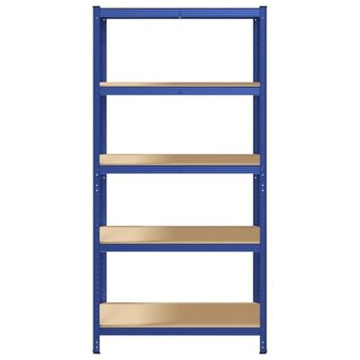VidaXL Opbergrek 5-laags staal & bewerkt hout blauw